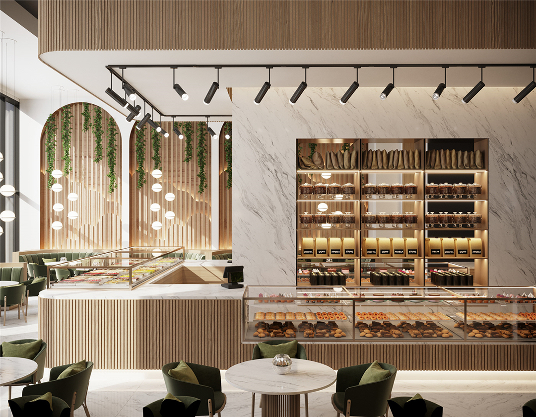 清新自然原木风轻食餐厅设计